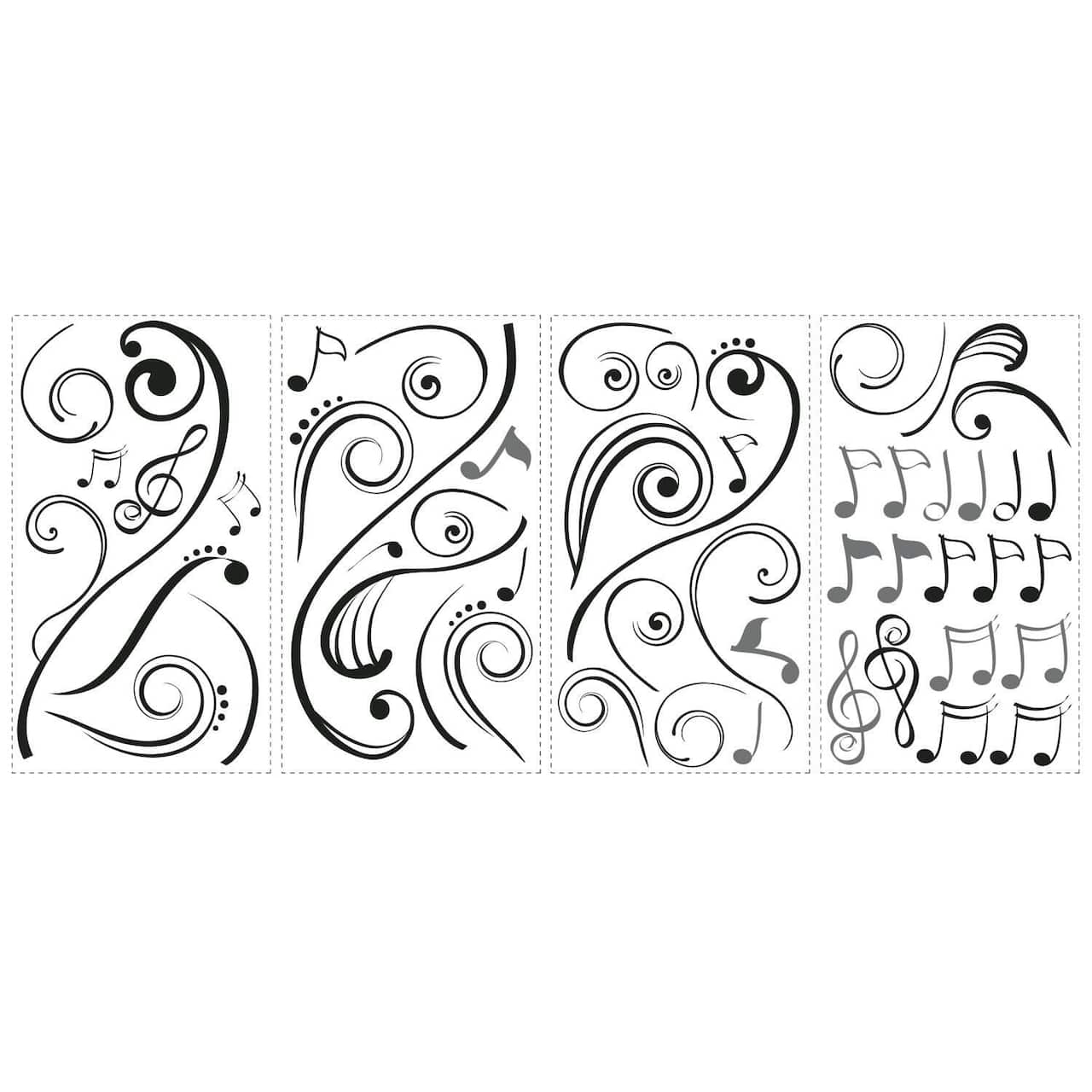 RoomMates Music Note Scroll Peel & Stick Wall Decals